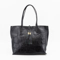 Large Black Jumbo Croc Tote