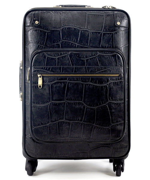 Jumbo Croc Carry-on Leather Suitcase