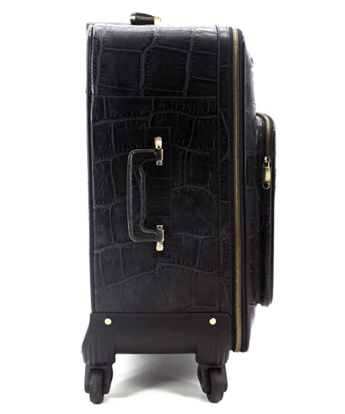 Jumbo Croc Carry-on Leather Suitcase