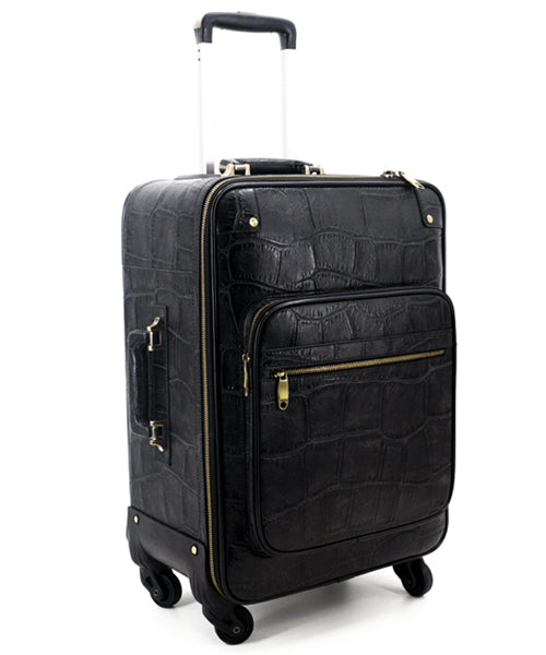 Jumbo Croc Carry-on Leather Suitcase