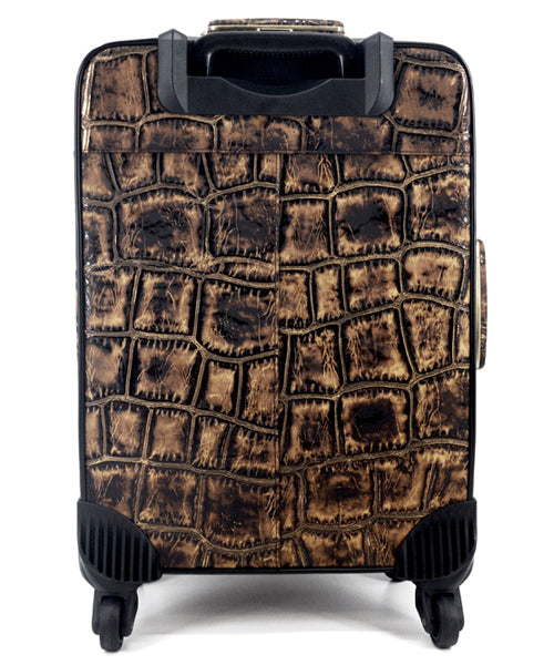 Jumbo Croc Carry-On Leather Suitcase
