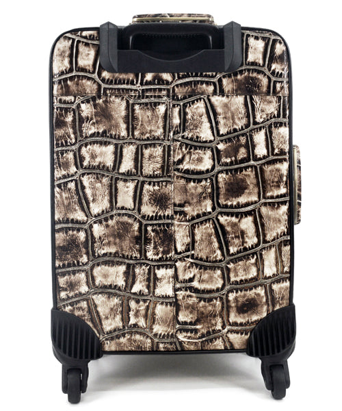 Jumbo Croc Carry-On Leather Suitcase